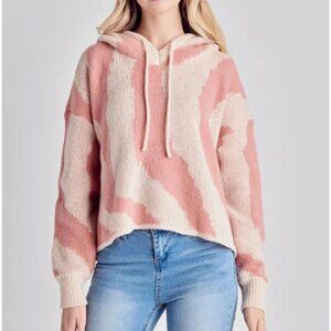 Petal Dew Women's Poly Swirl Hoodie Artsy Sweatshirt - M